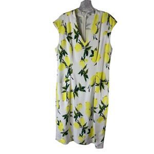 J. Peterman White and Yellow Midi Dress